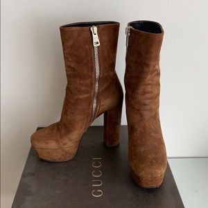 Gucci Suede Platform Boots
